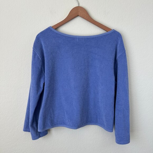 Nation LTD Top Womens Medium Purple Fallon Terry Cloth Popover Sweatshirt M - Picture 7 of 8